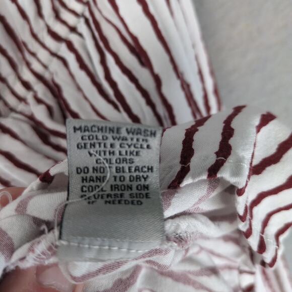 J for Justify Red White Striped Maxi Romper Dress Sz XL Open Front w Shorts Boho - Picture 10 of 10